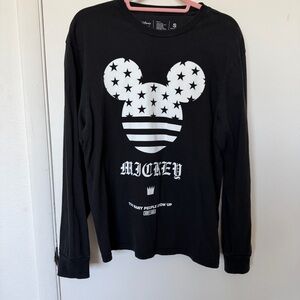 Disney & NEFF Mickey Mouse Black Long Sleeve Shirt Size Small